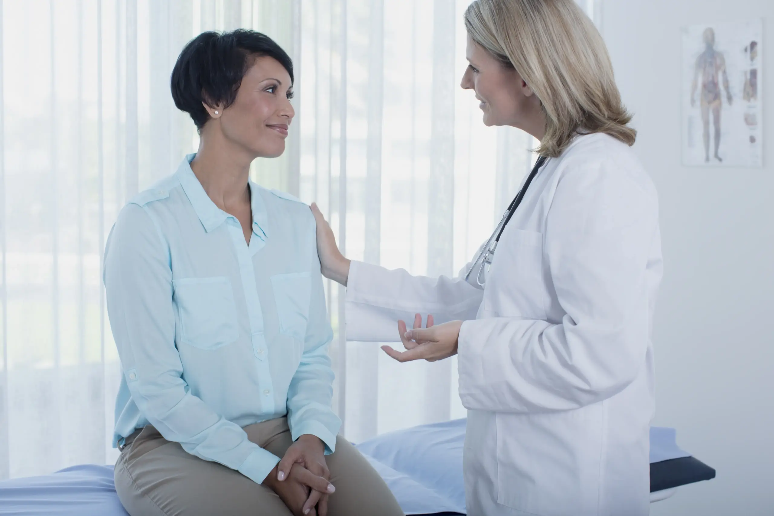 Patient speaking with a healthcare professional